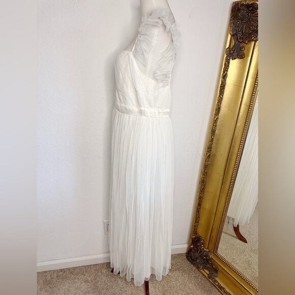 NWT Anaya With Love Maternity Tulle Midaxi Dress in White Size 10 $132 - Picture 7 of 14